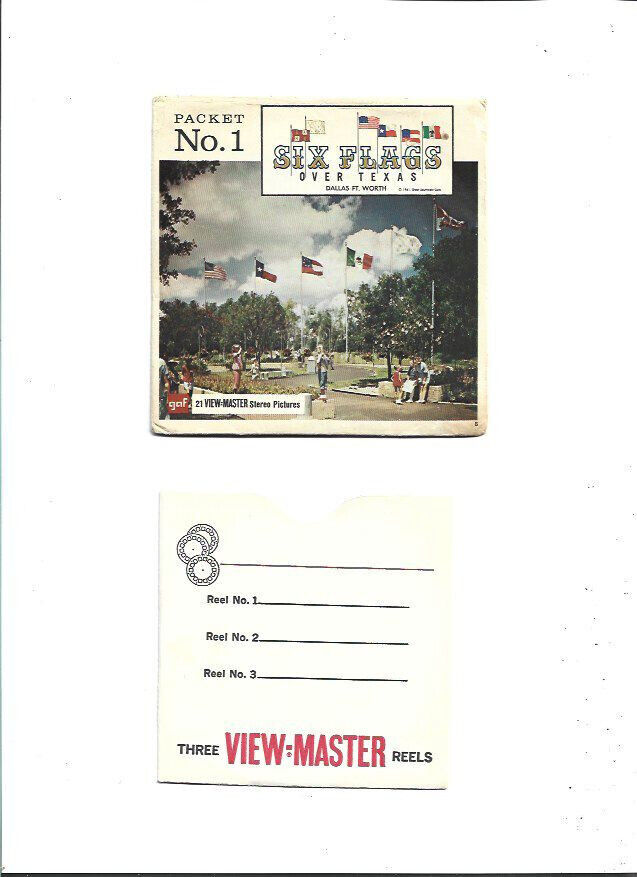 Vintage Six Flags Over Texas Dallas Ft Worth View-Master Reels Packet A412