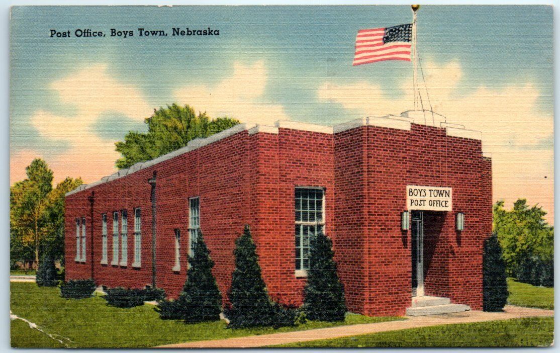 Postcard - Post Office -  Boys Town, Nebraska