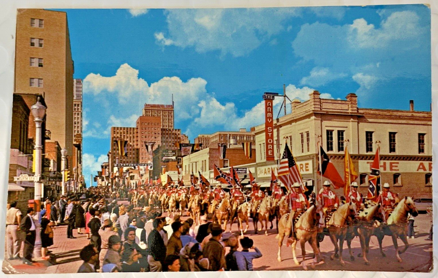 Postcard TX Fort Worth Annual Stock Show Rodeo Parade photo posted 1974 horses