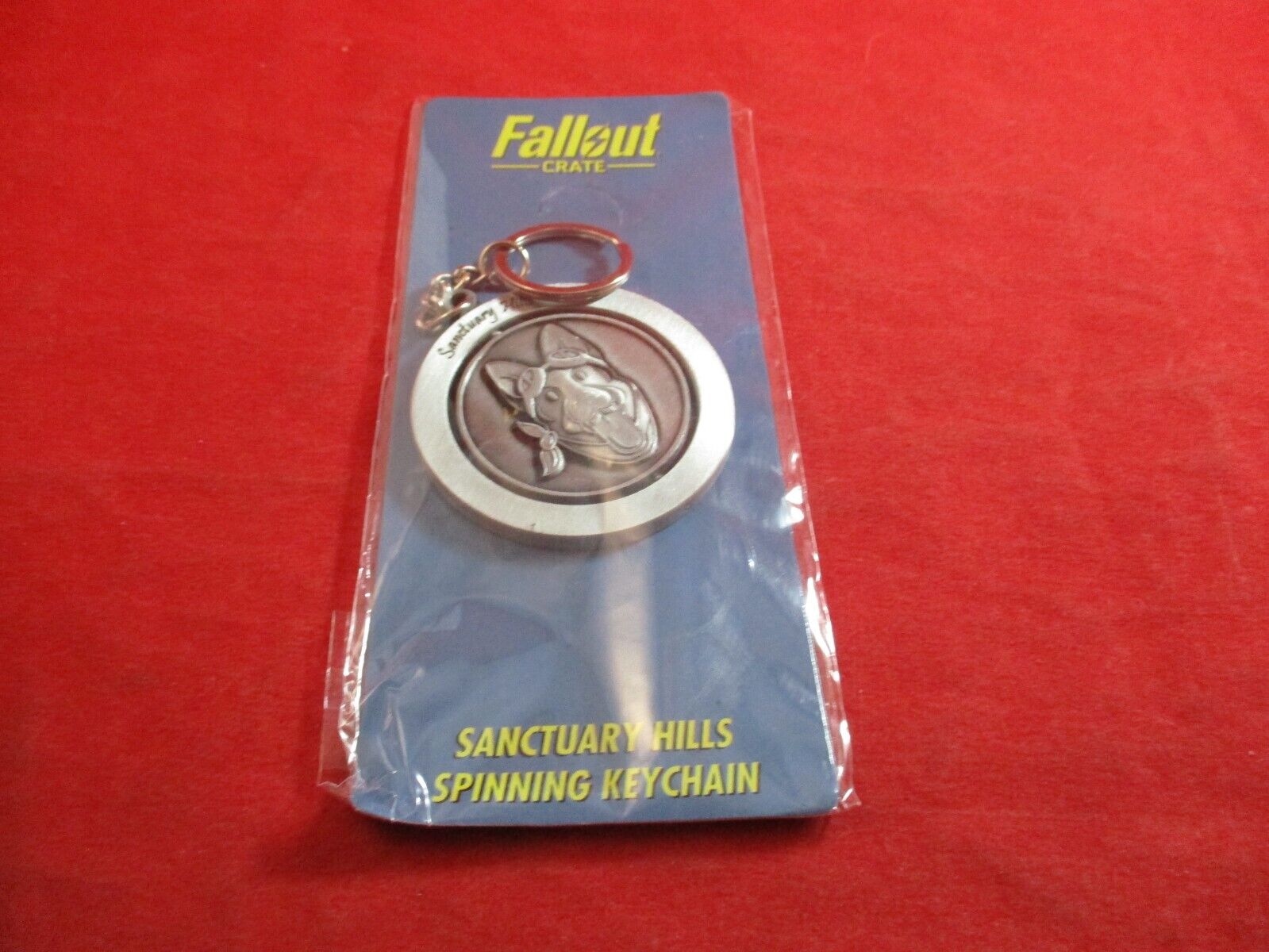 Fallout Crate Sanctuary Hills Spinning Keychain *NEW* Bethesda 2022