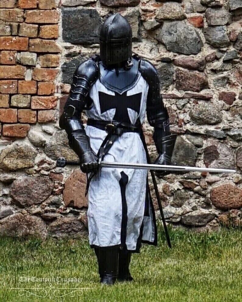 Medieval Black Templar Knight Full Body Set Armour Cosplay Halloween Suit.