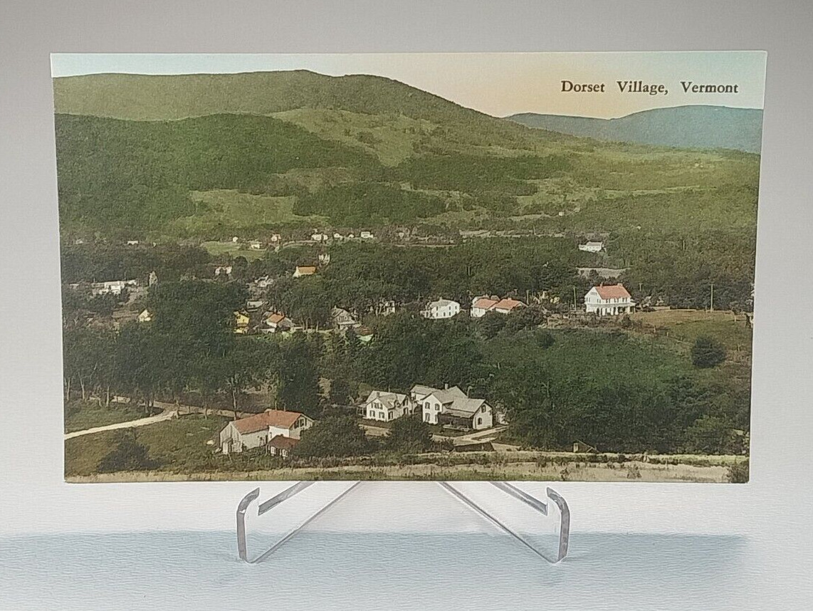 Dorest Village Vermont, VT Aerial Hand Painted Divided Unposted Vintage Postcard