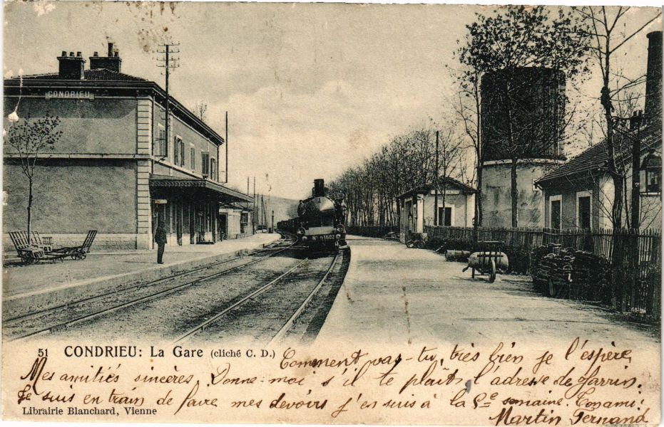 CPA AK CONDRIEU - La Gare (210192)