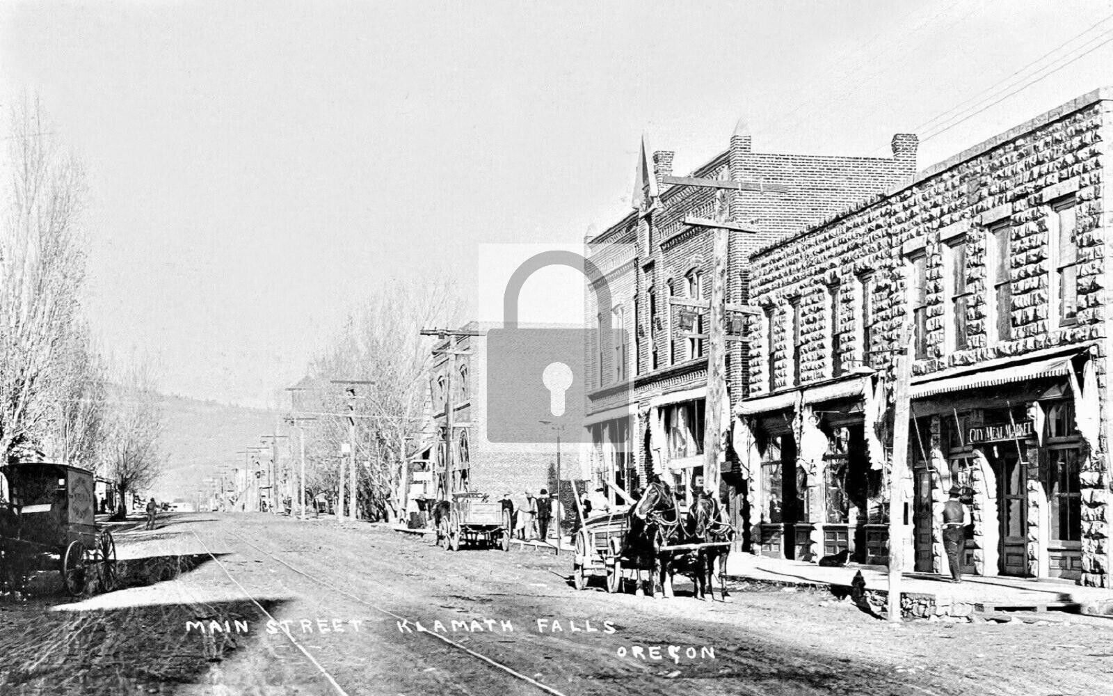 Main Street View Klamath Falls Oregon OR Reprint Postcard