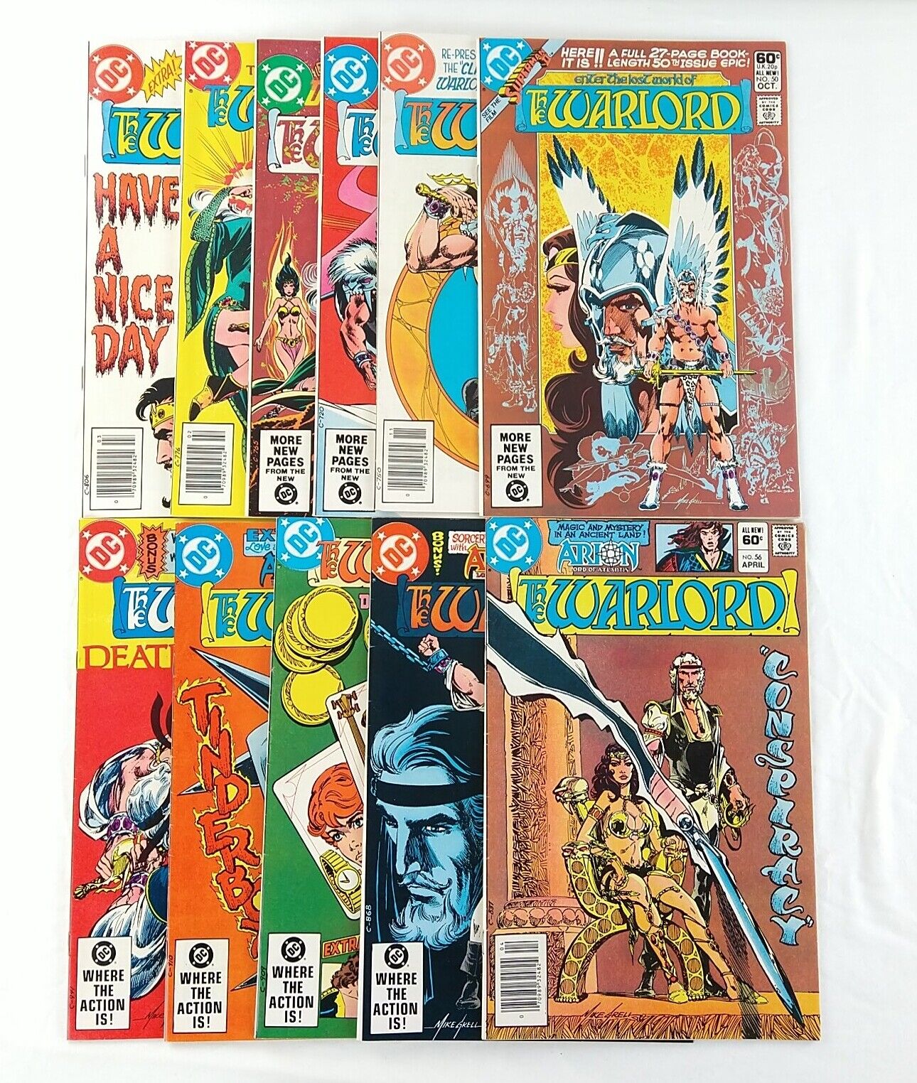 The Warlord #50-60 Lot 4 Newsstand (1981 DC Comics) 51 52 53 54 55 56 57 58 59