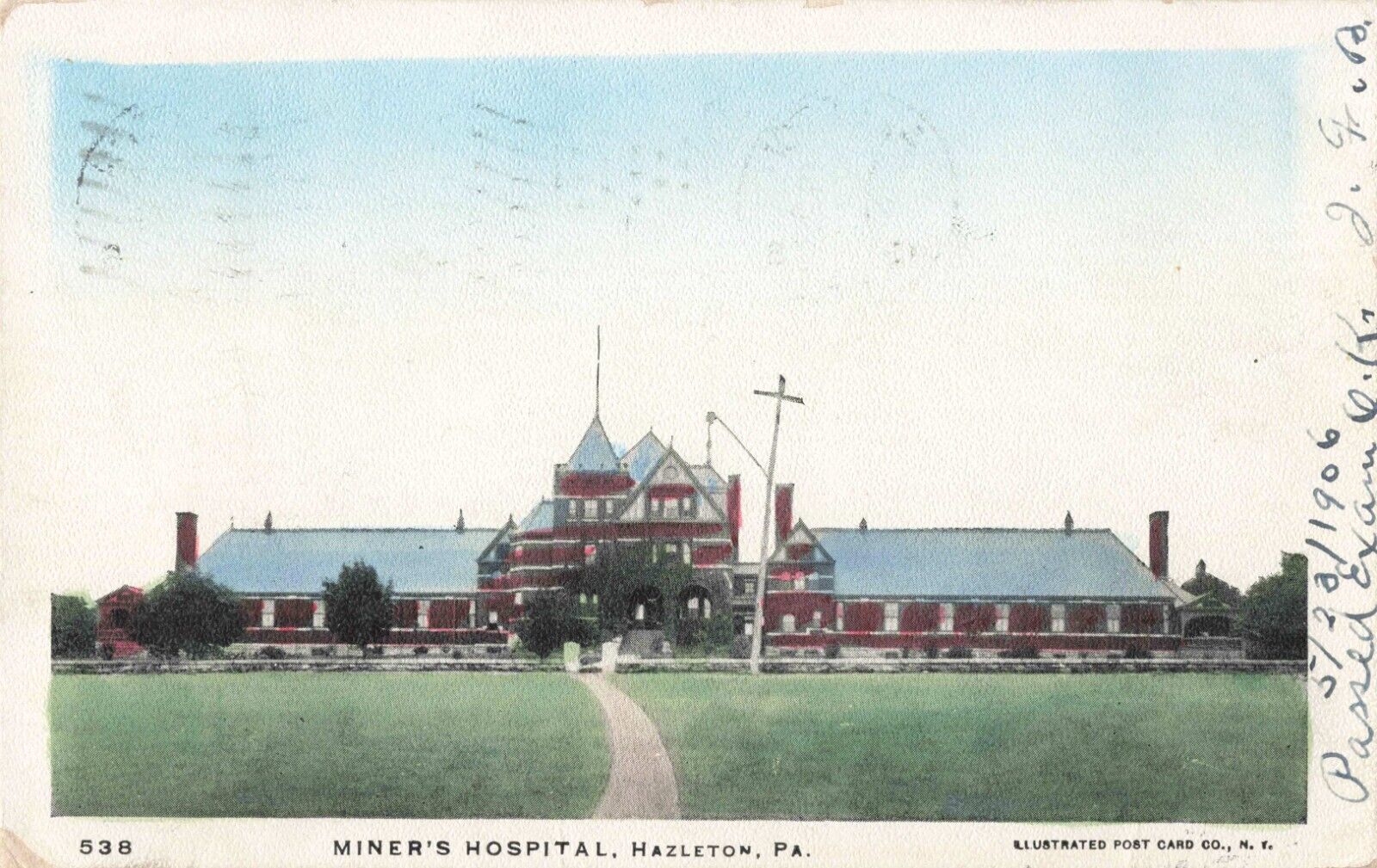 Coal Miner\'s Hospital Hazleton Pennsylvania PA 1906 Postcard