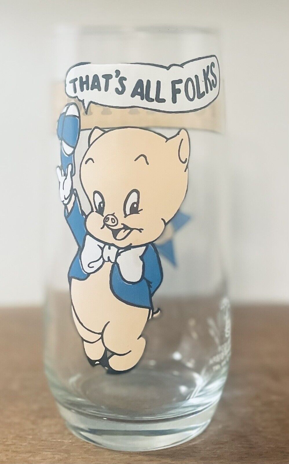 Arby\'s Vintage 1966 Porky Pig Looney Tunes 16 Oz Drinking Glass That’s All Folks