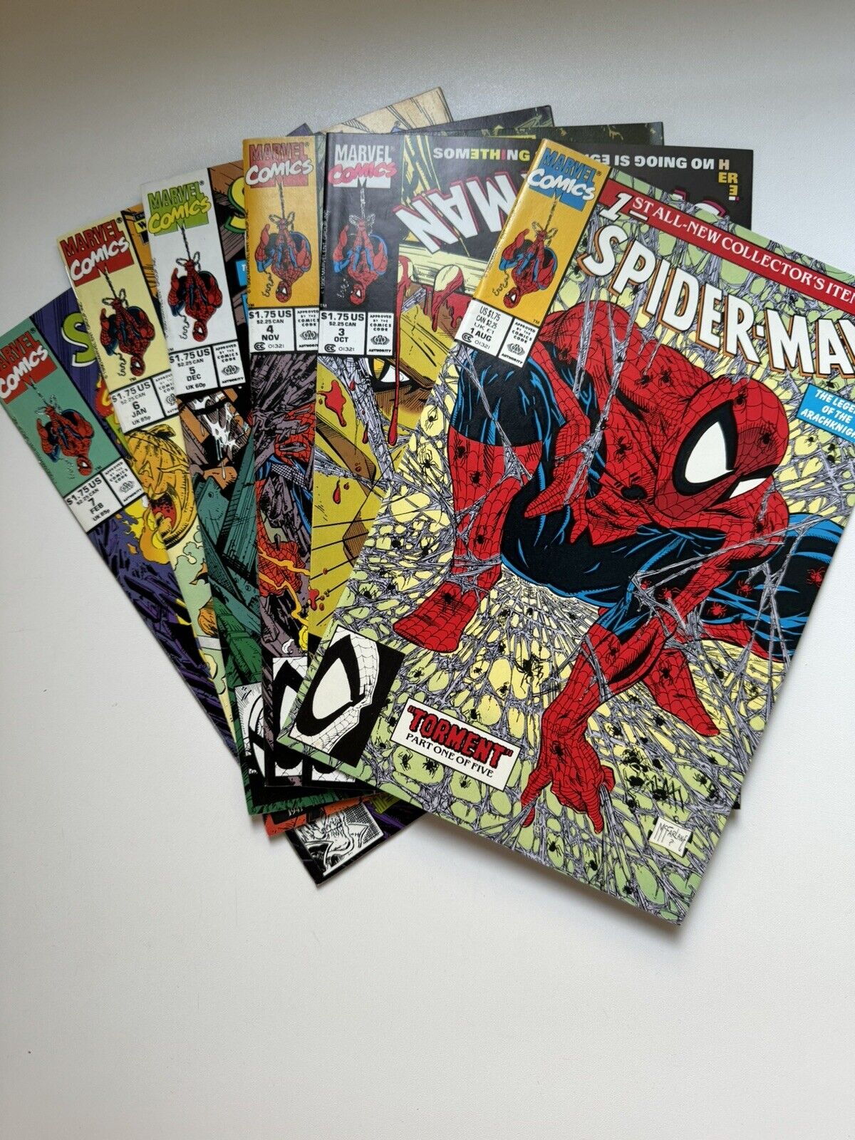Spider-Man #1 3 5 4 6 7 - Torment Comic Book Lot (Marvel, 1990) Todd Mcfarlane