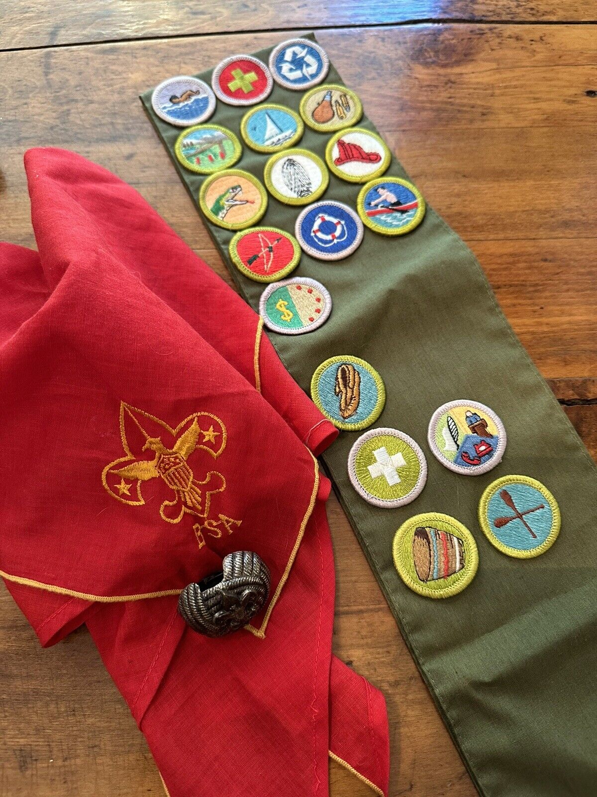 Vintage 1980s  Boy Scouts of America Badge Sash and Badges BSA