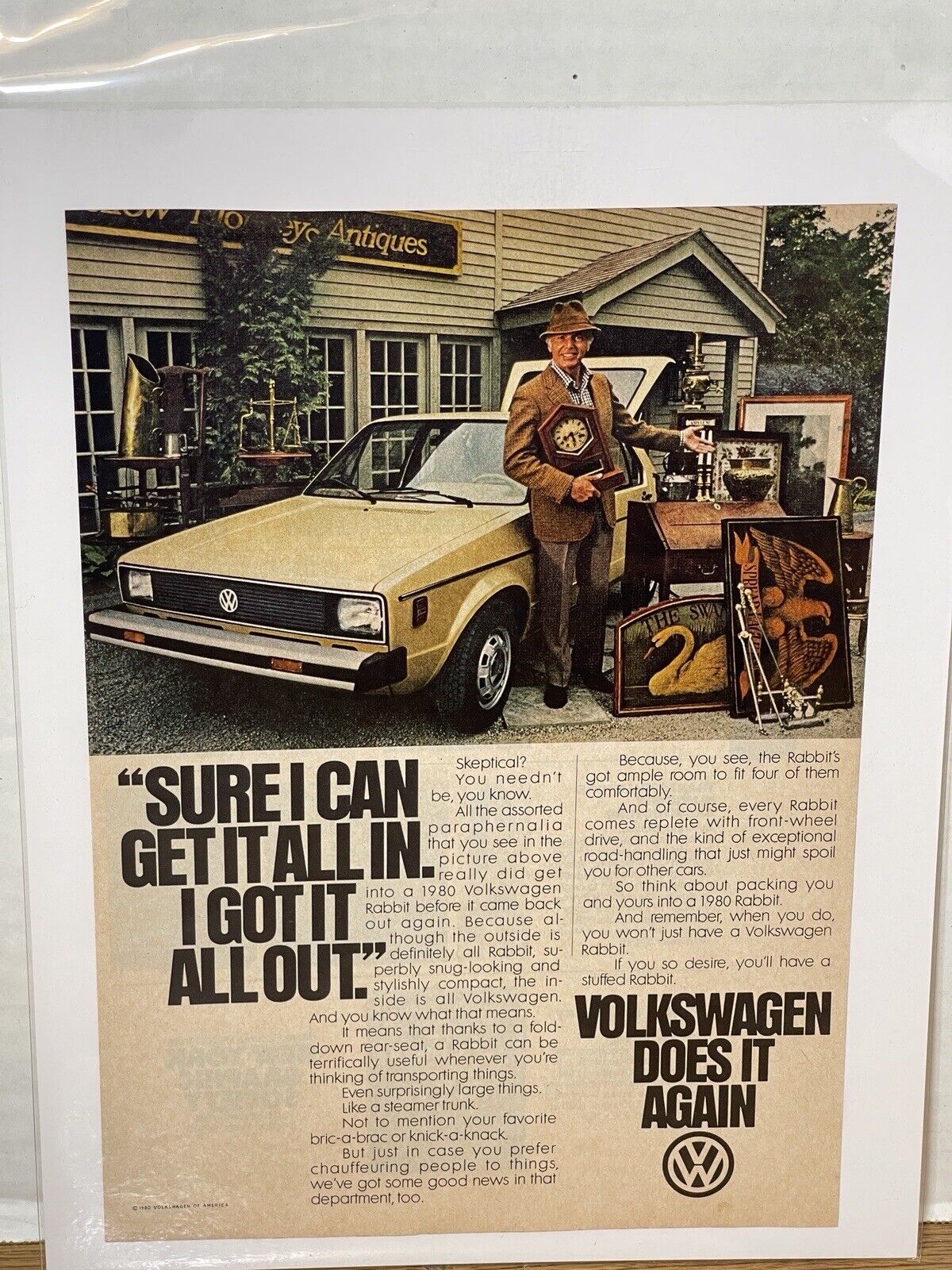 Vintage 1980 Volkswagen VW Rabbit Car Genuine Magazine Advertisement Print Ad