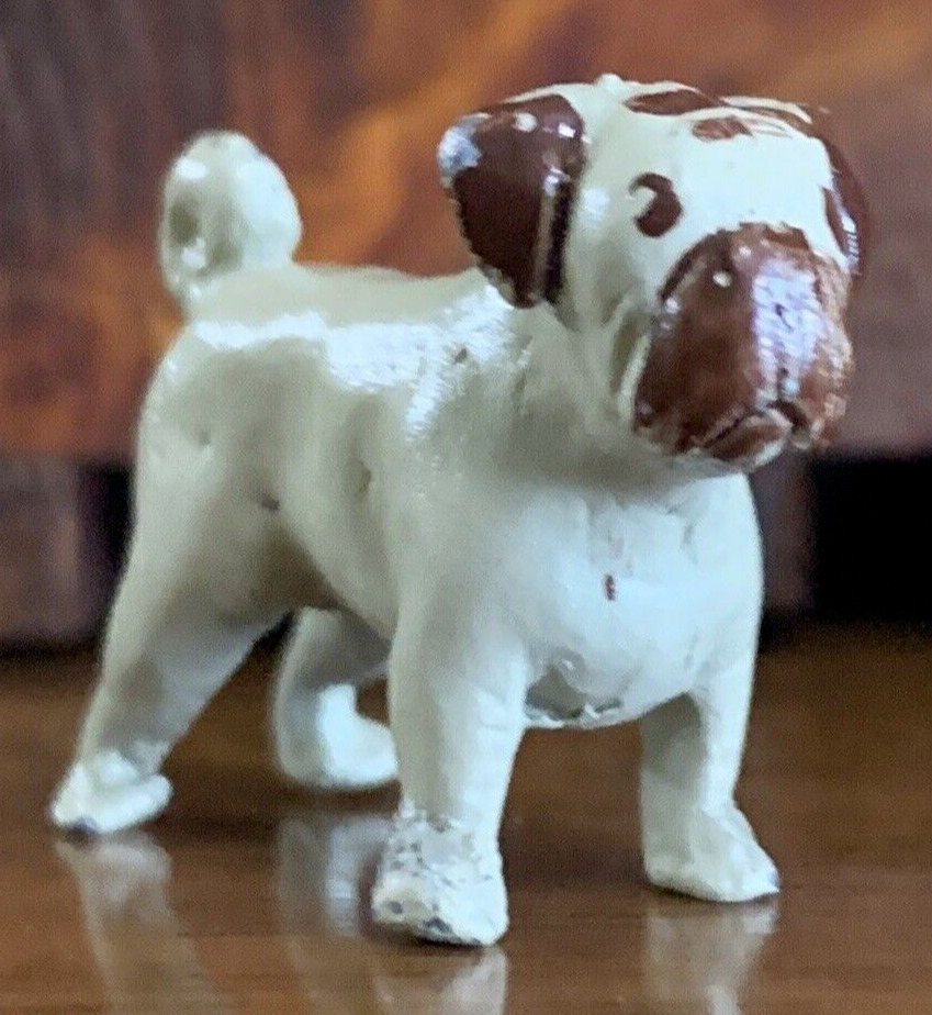 Bermann Figurine Bronze Small Pug Standing Collectible Metalware Hand Painted