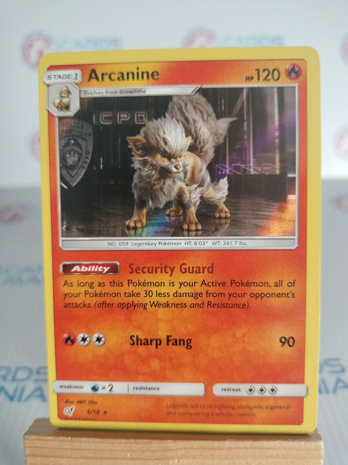 Arcanine - 6/18 Detective Pikachu (Pokemon) Holo Rare (23)