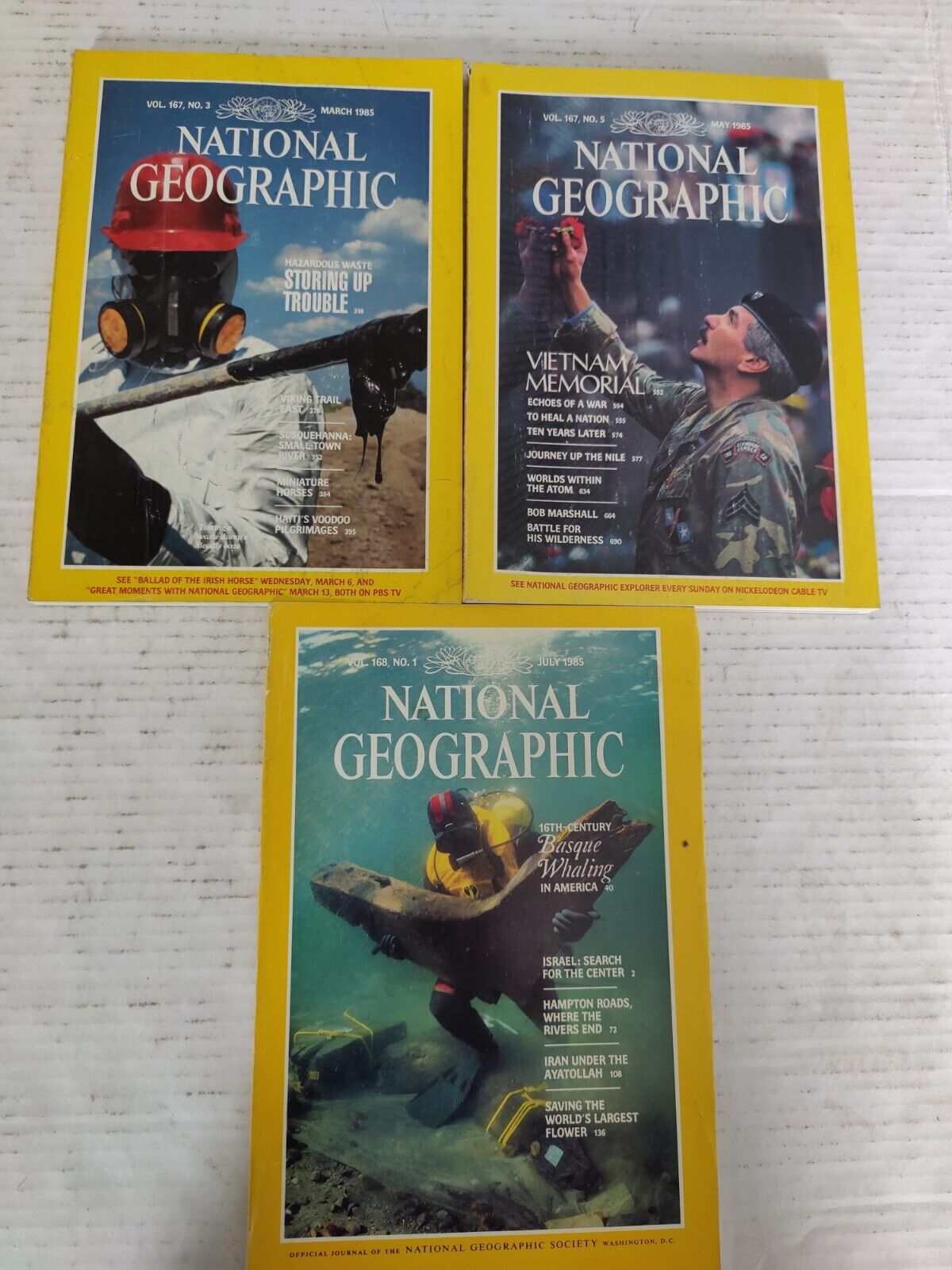1985 National Geographic Magazine Lot Of 3