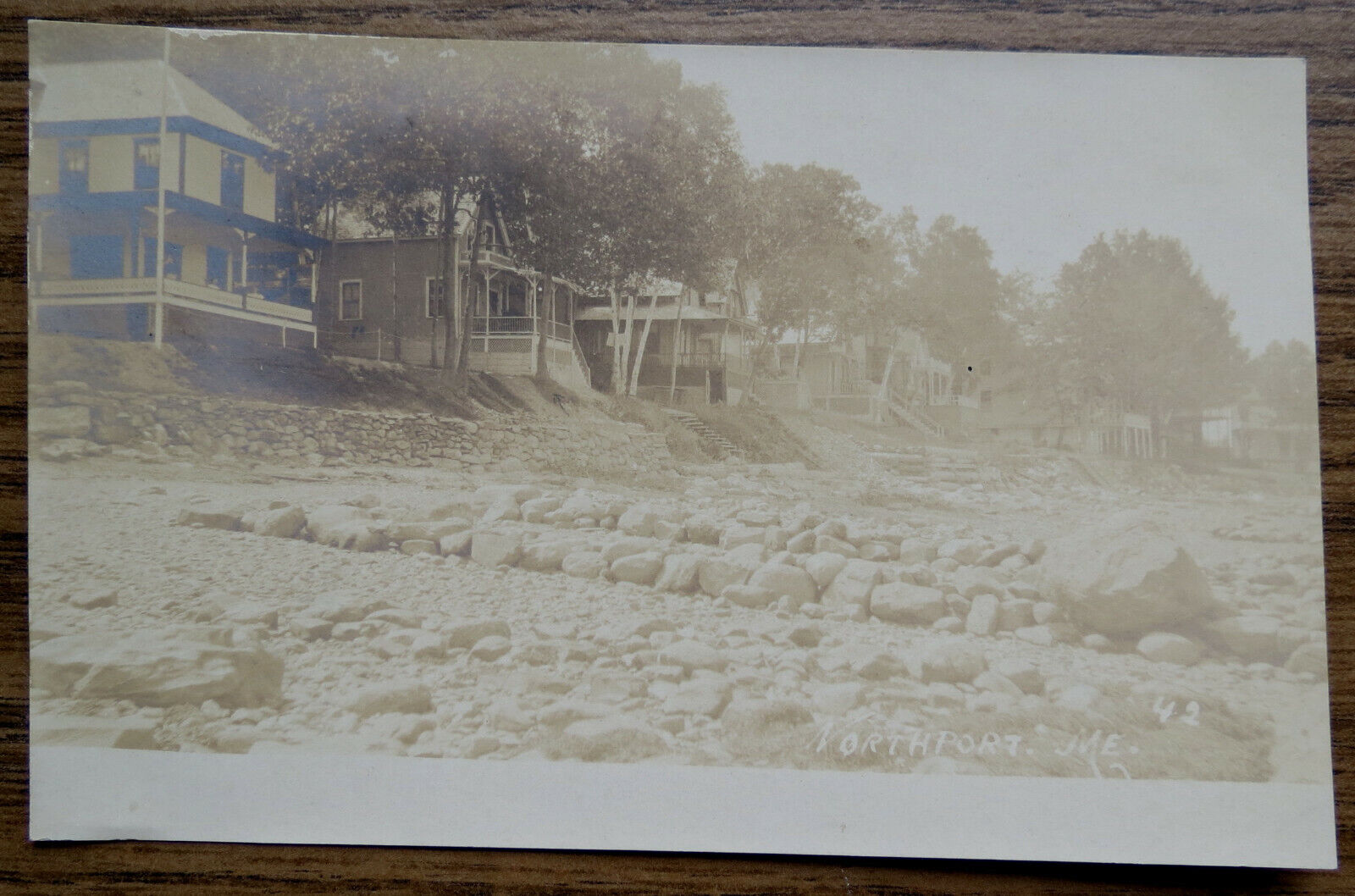 NORTHPORT MAINE BEACH HOUSES - Old Real Photo Postcard