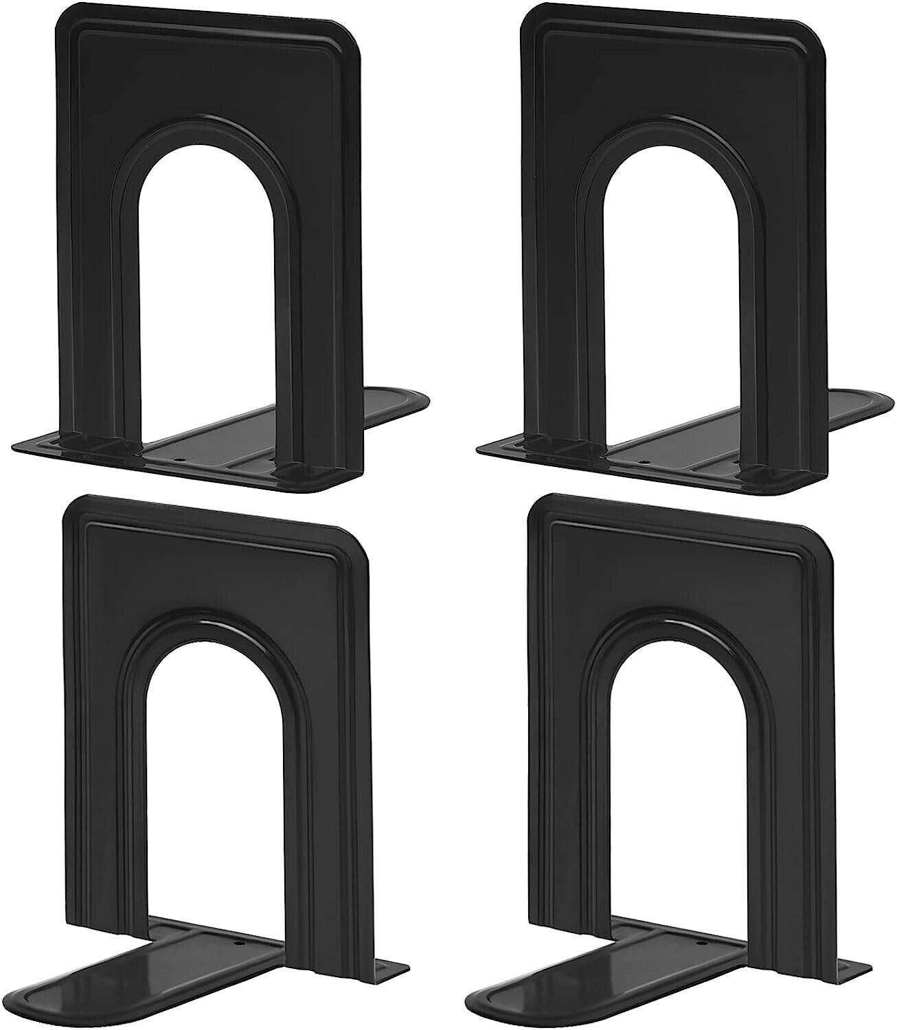 Metal Library Bookends Book Support Organizer Bookends Shelves Office 4 Piece