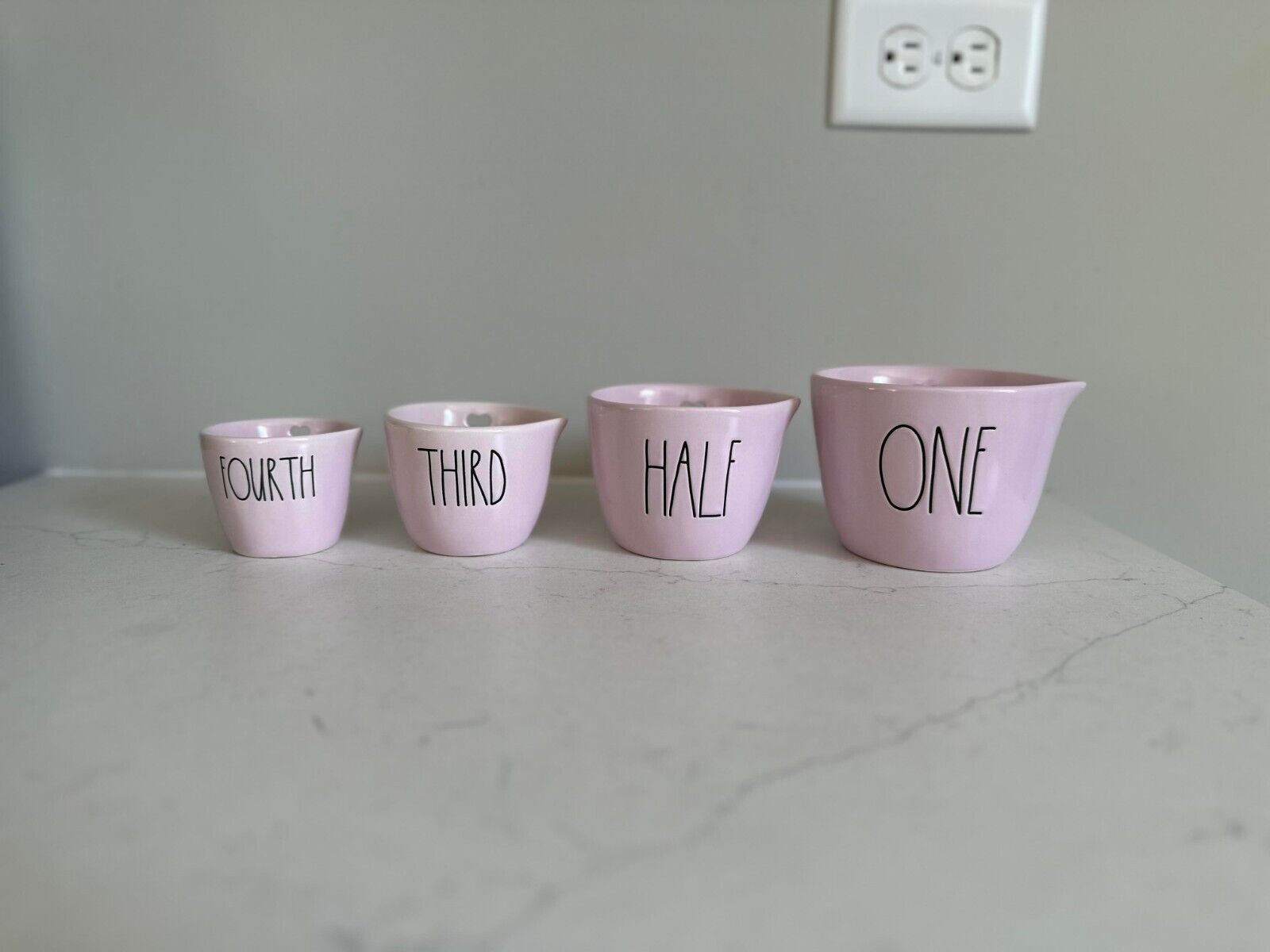 Rae Dunn Measuring Cups |  Pink | Heart Valentine Cutout | Set of 4