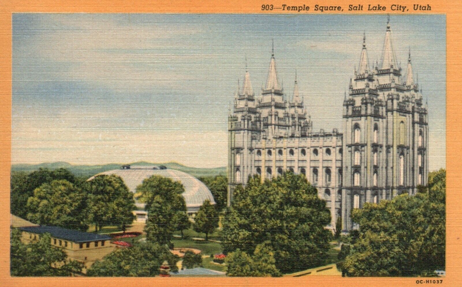 Postcard UT Salt Lake City Utah Temple Square Unused Linen Vintage PC f5803