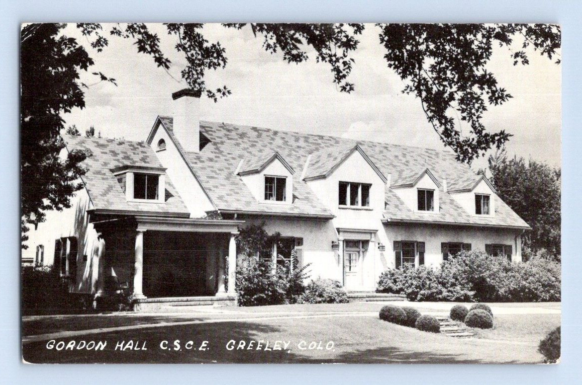 RPPC 1950\'S. GORDON HALL. GREELEY, COLORADO. POSTCARD ST4