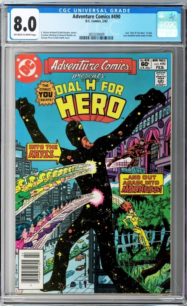 Adventure Comics #490 CGC 8.0 (Feb 1982 DC) Dial H for Hero - George Perez cover