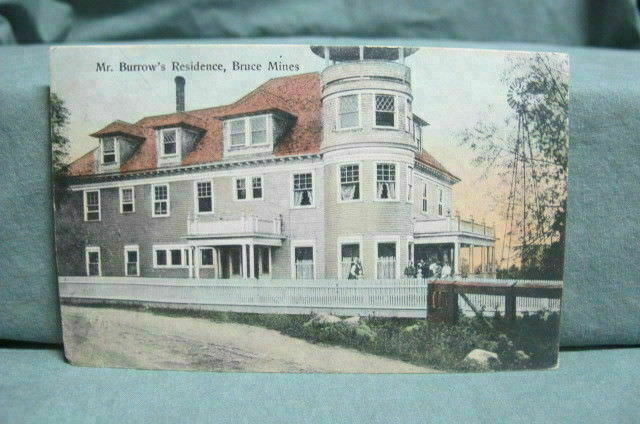 Vintage Post Card 1908 Mr Burrow\'s Residence   Bruce Mines Canada