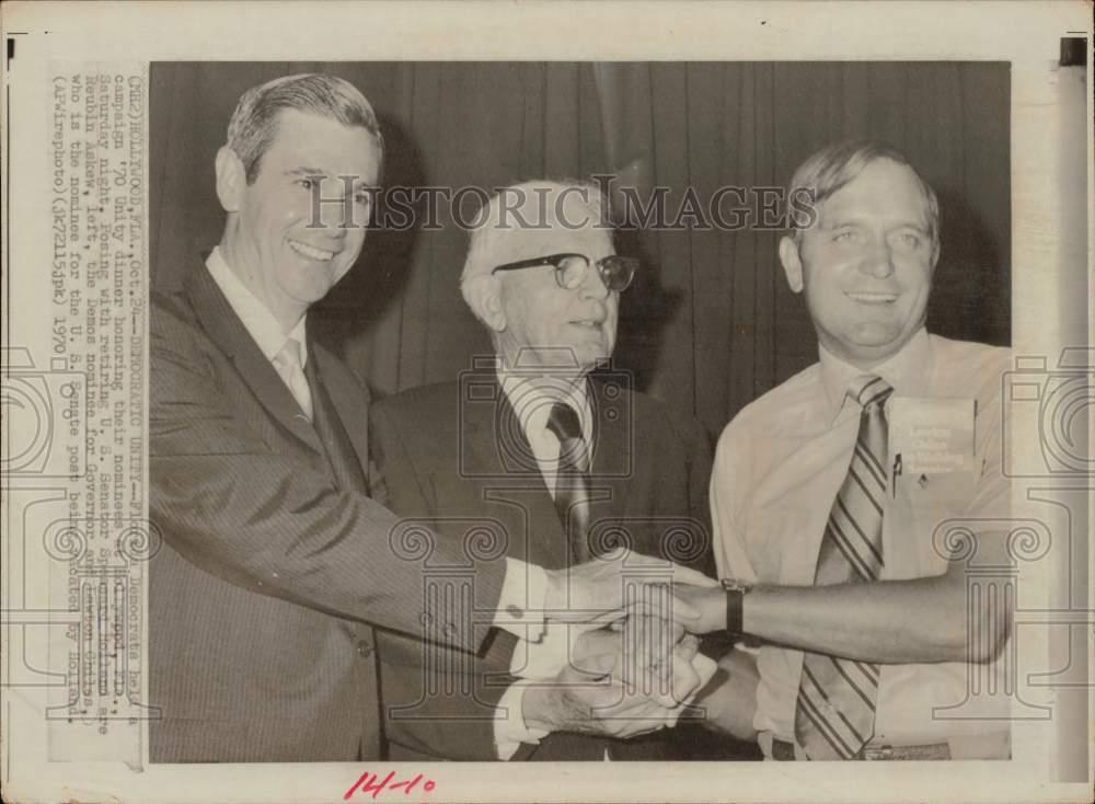 1970 Press Photo Florida Democrats hold a campaign Unity dinner in Hollywood