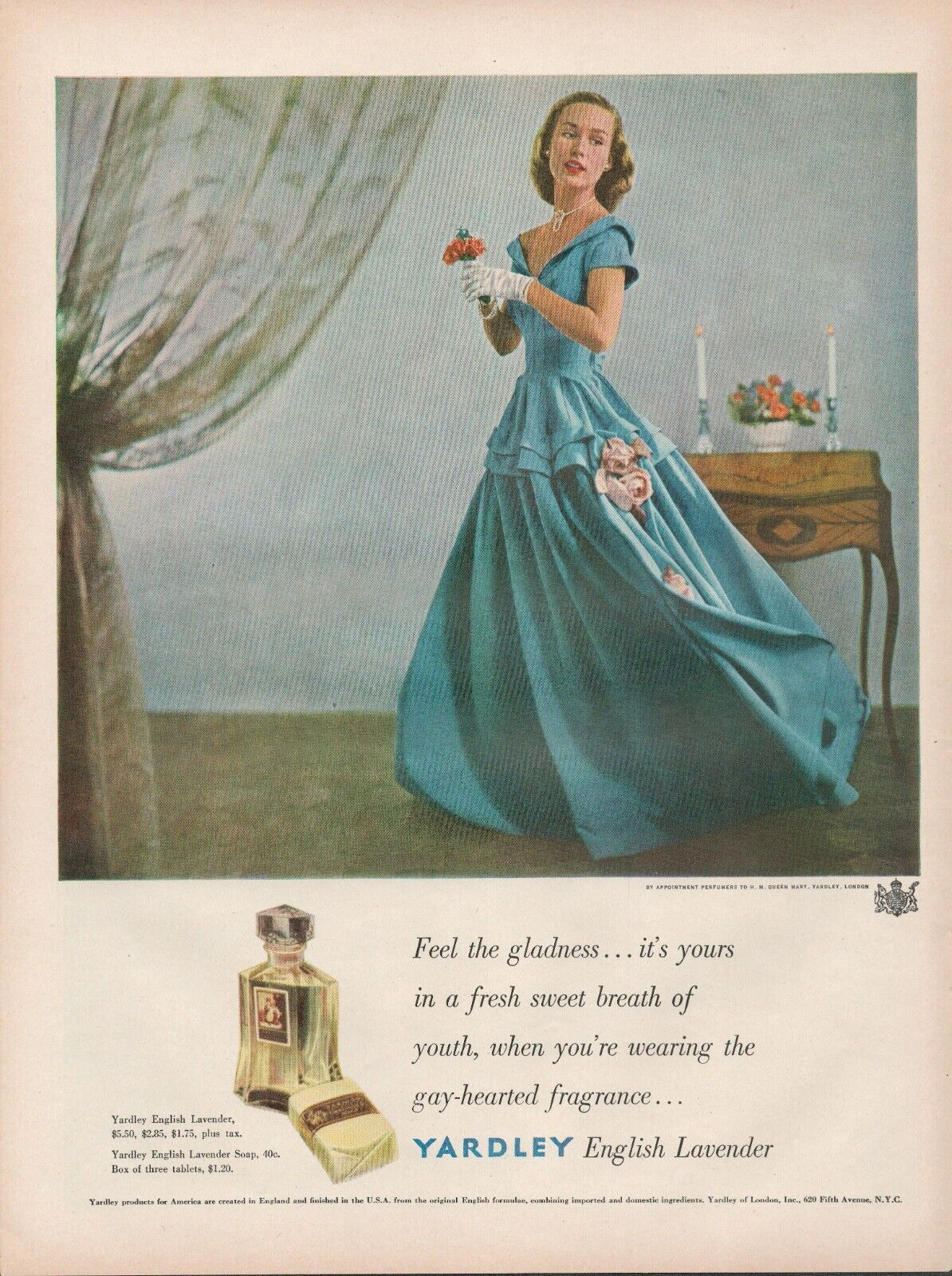 1948 Yardley English Lavender Fragrance Soap Feel Gladness Vintage Print Ad L28