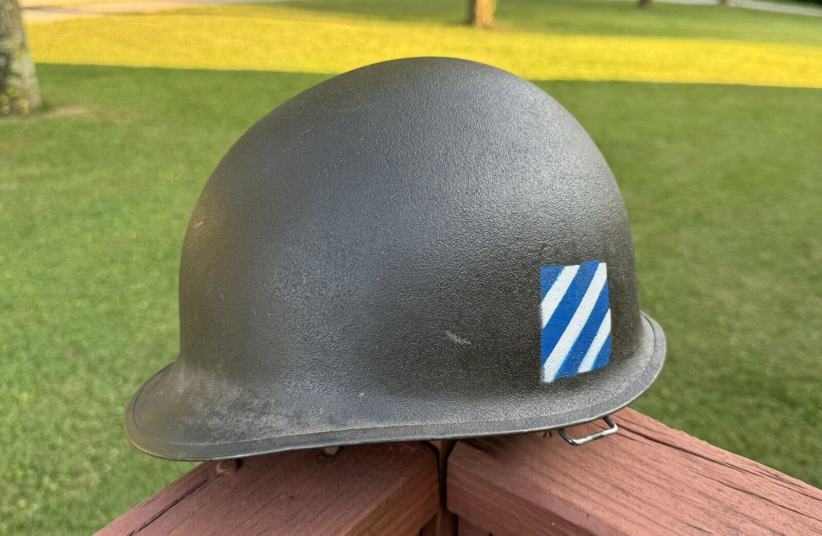U.S. M1 Helmet With Liner And 3rd Infantry Division Logo