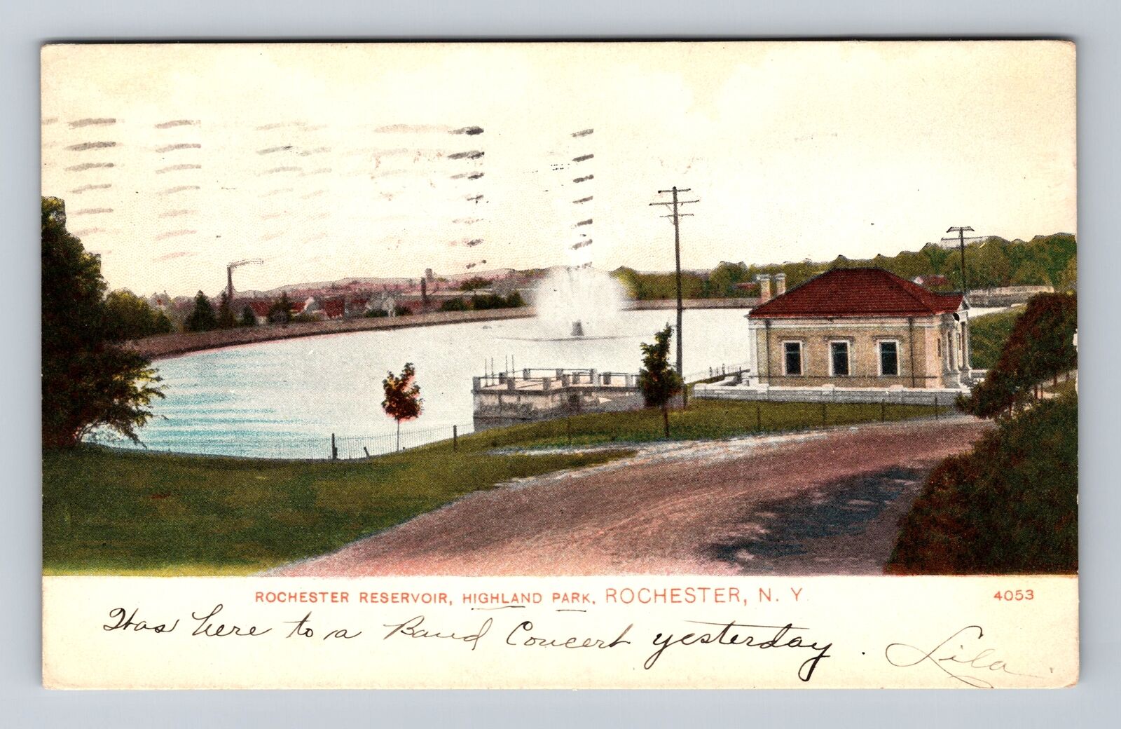 Rochester NY-New York, Rochester Reservoir, Highland Park Vintage c1912 Postcard