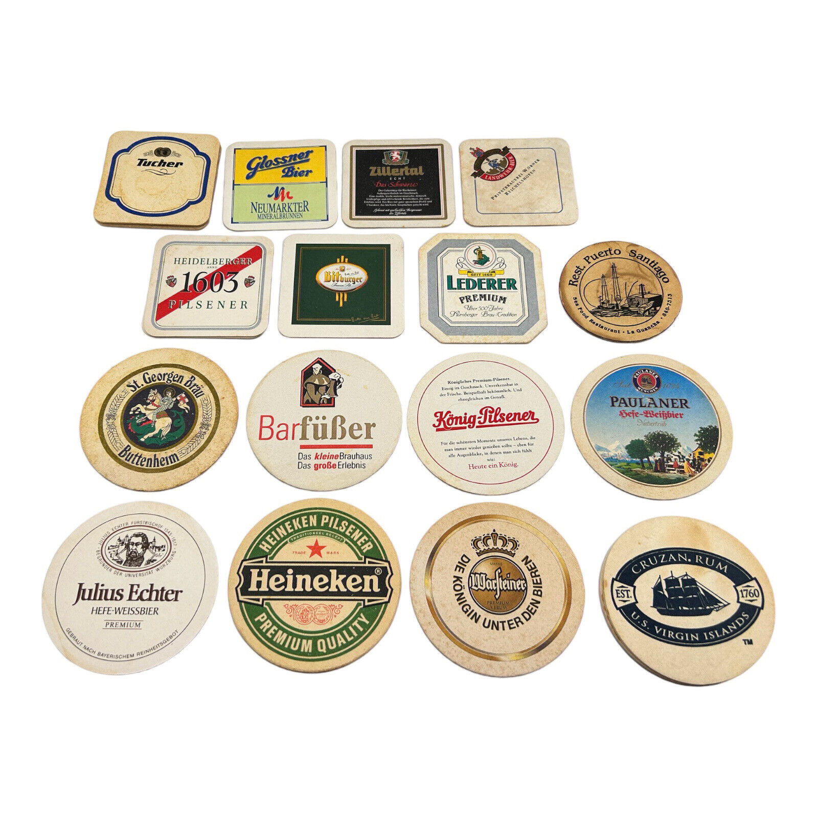 Lot of 19 Vintage Beer Bar Drink Paper Coaster Brewery & Distillers -Most German