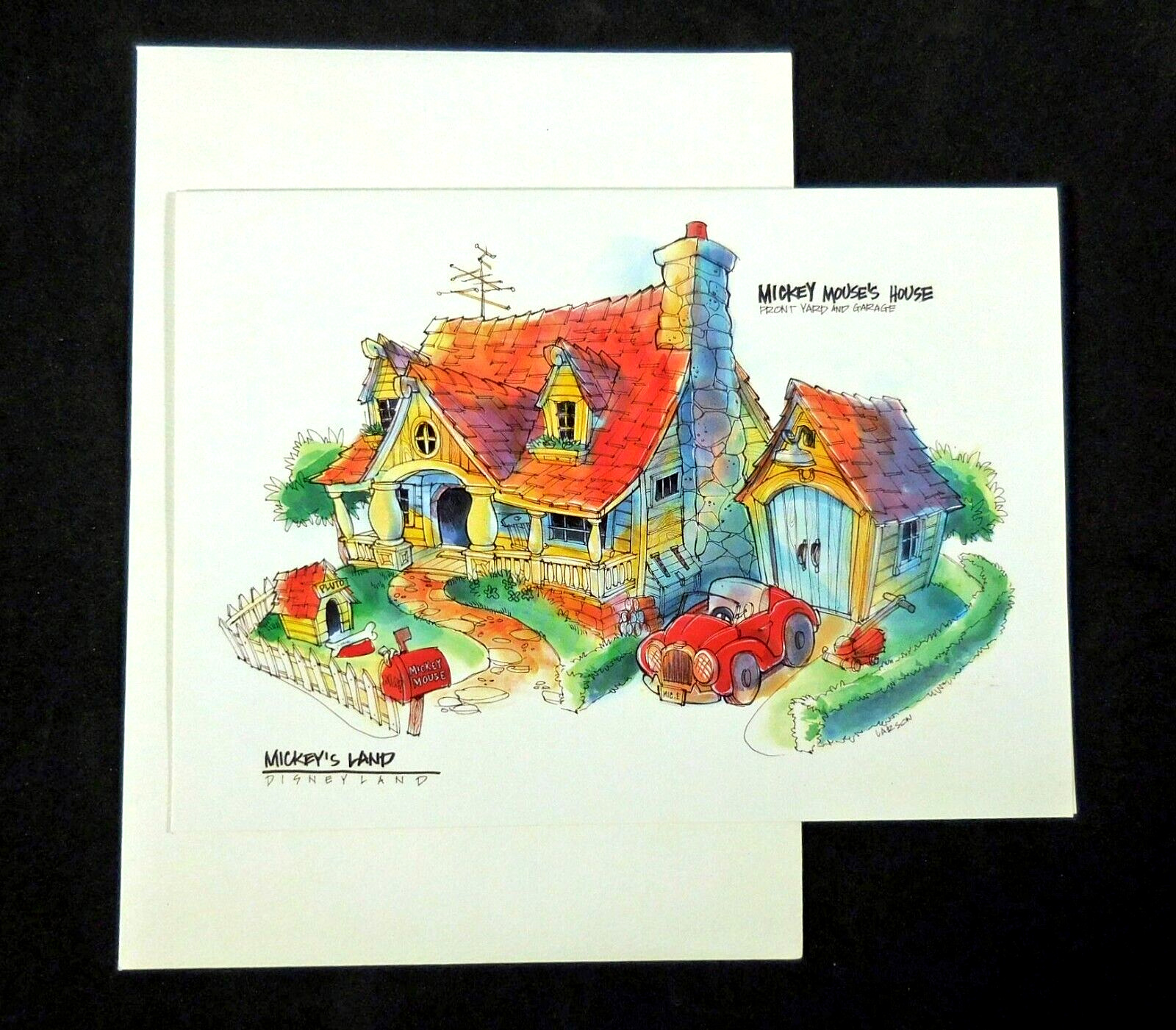 Disneyland Greeting Card with Toontown Mickeys House Artist Rendition circa 1993