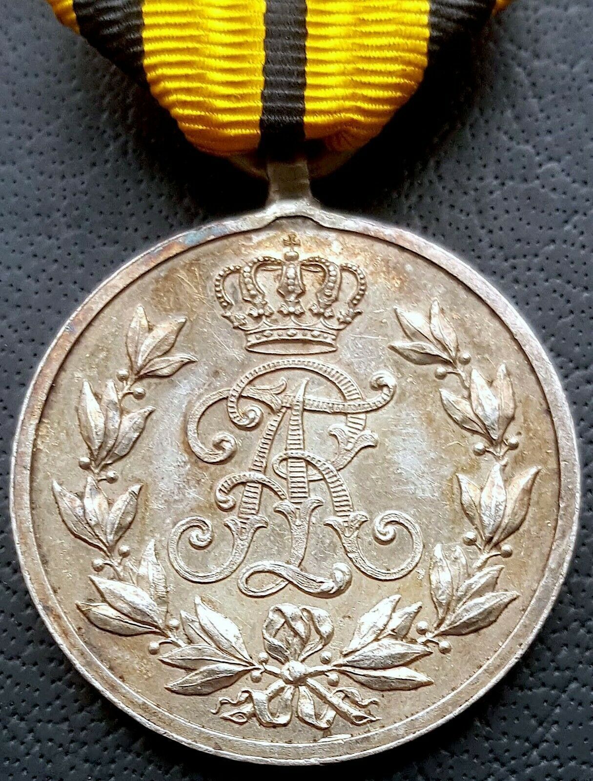 ✚9151✚ German Saxony Friedrich August in Silver medal Friedrich A. Medaille WW1