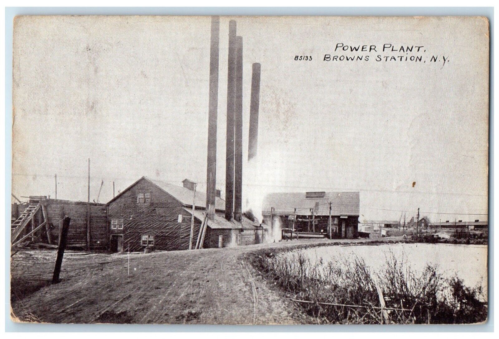 1911 Exterior View Power Plant Browns Station New York Vintage Posted Postcard