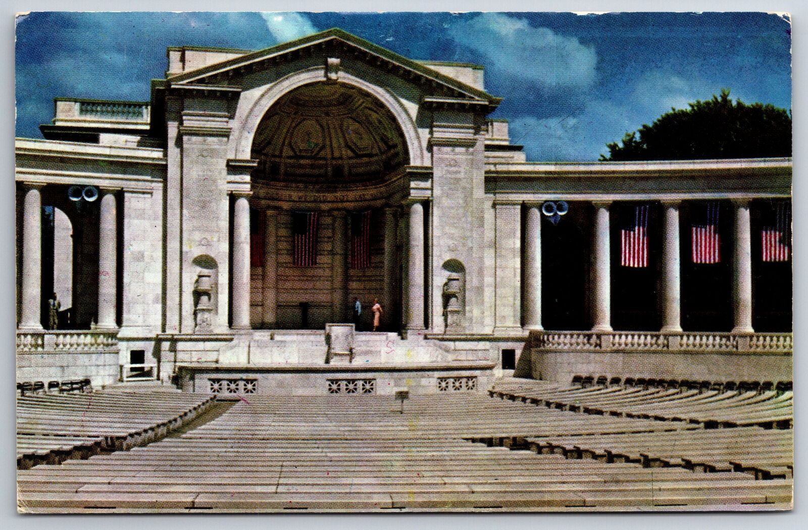 Arlington Virginia~Air View Memorial Amphitheater~Vintage Postcard