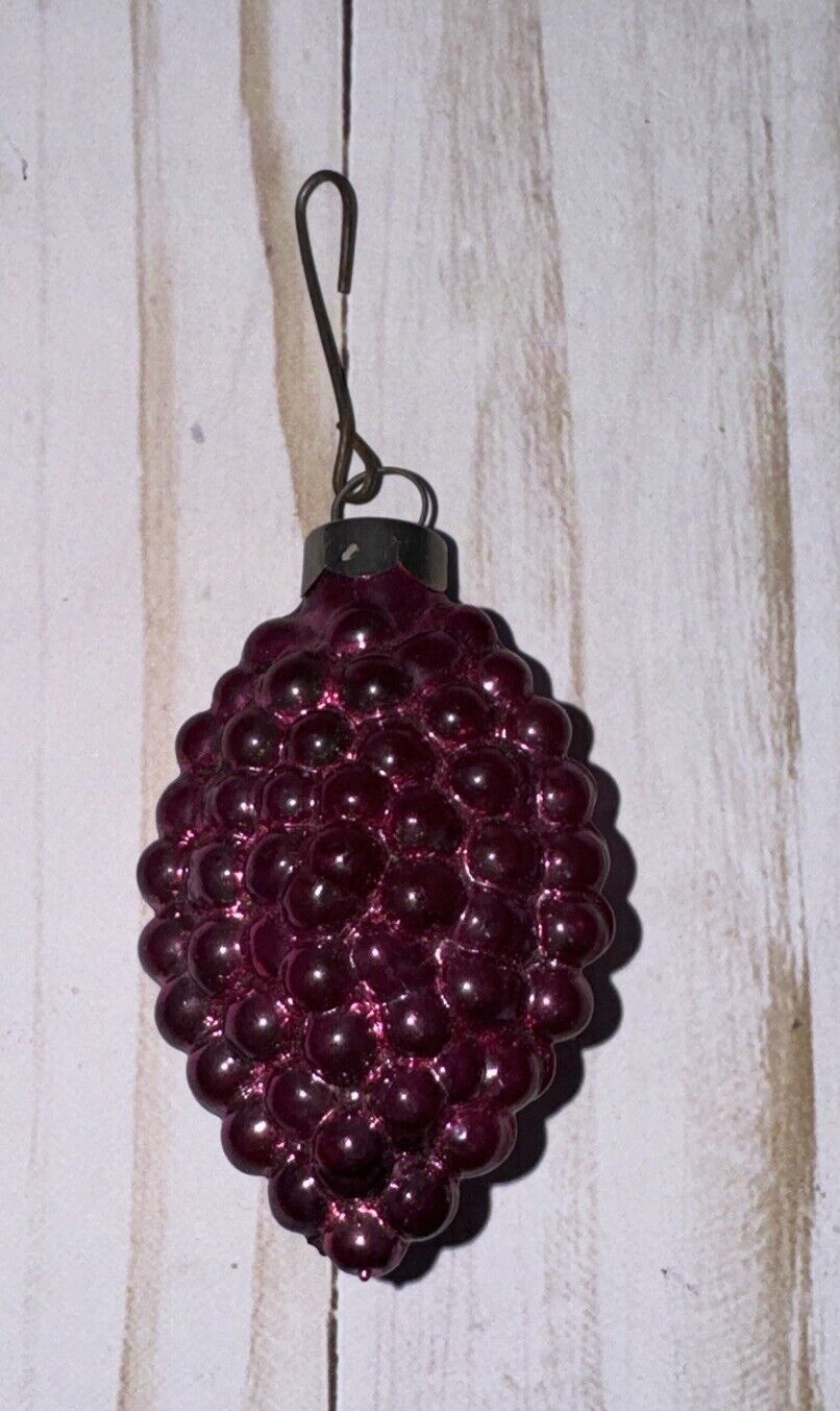 Vintage Christmas Ornament Mercury Glass Grape Cluster Purple 2.5\