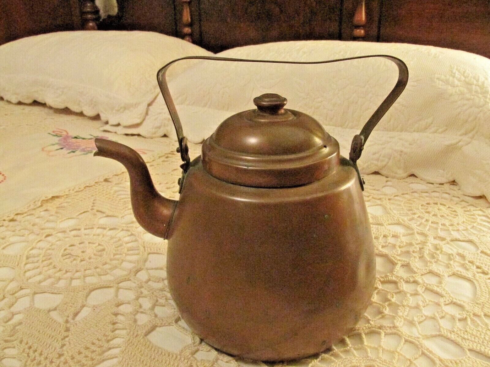 Antique 2L Copper Kettle Teapot By OPA Peltiteds O.Y. Helsinki Nice Patina 
