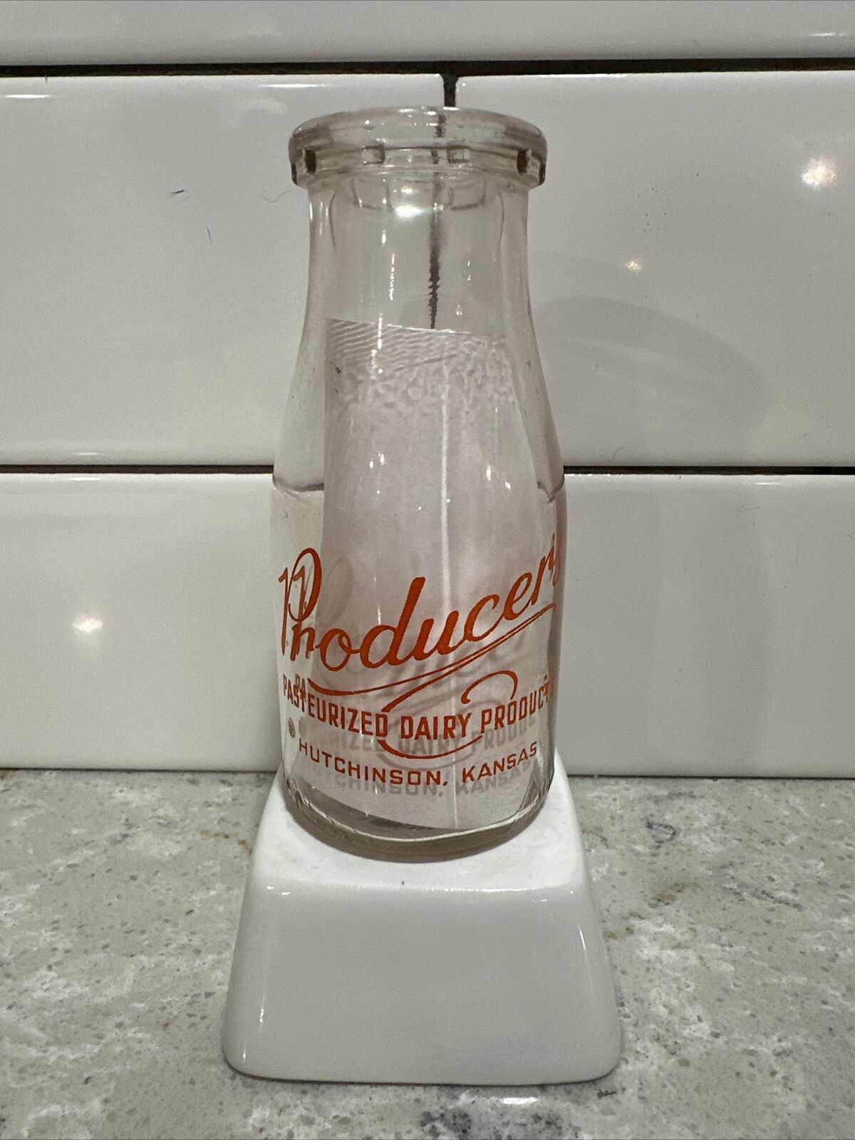 Vintage Producers Pasteurized Dairy Products Half Pint Milk Bottle