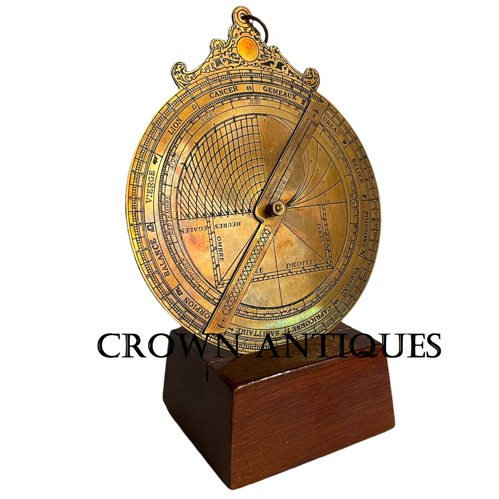 Vintage Brass Astrolabe Authentic Antique Astronomical Navigational Desk Device