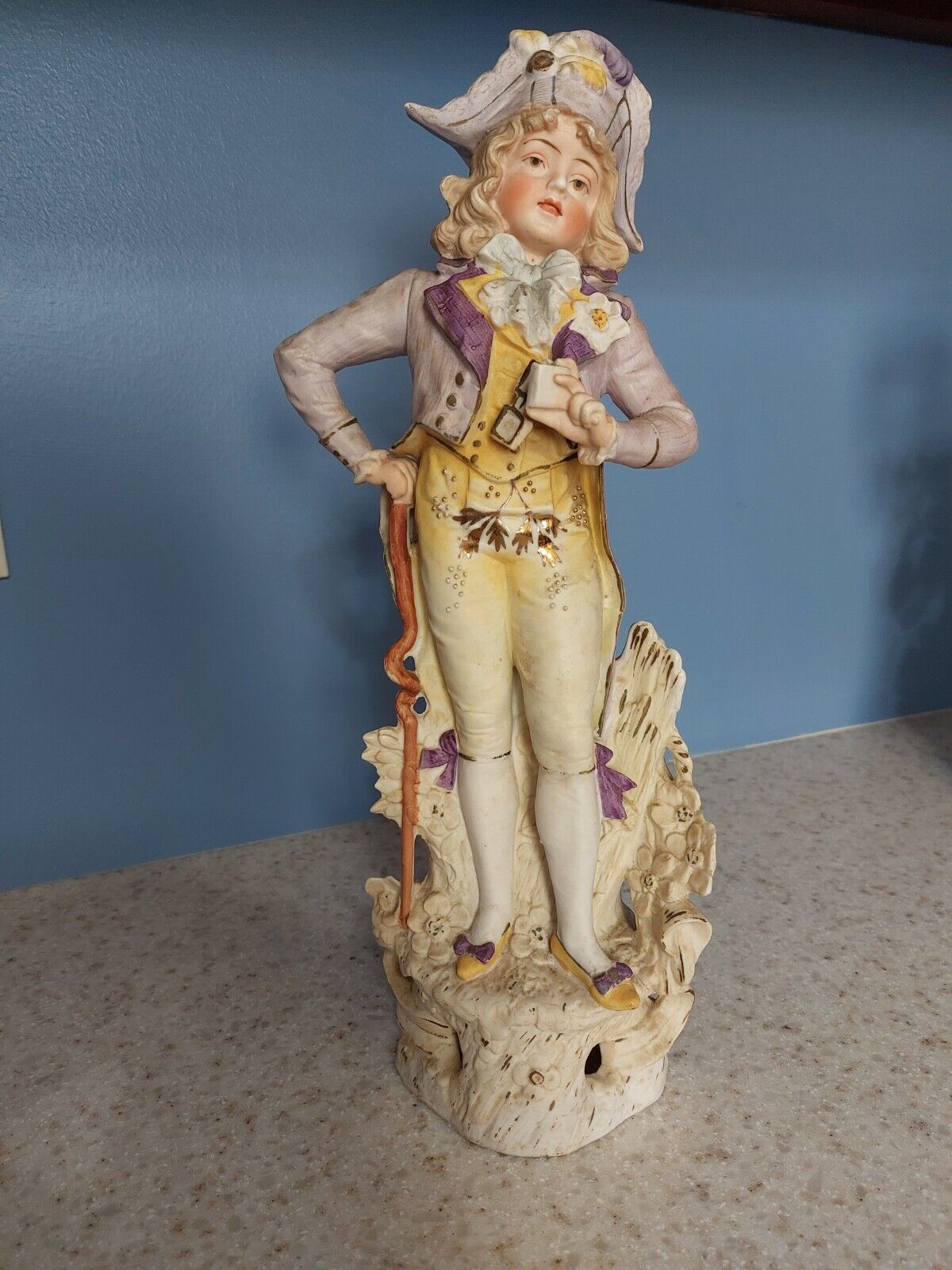 Antique German Carl Schneider Bisque Porcelain Figurine Man 19th century statue
