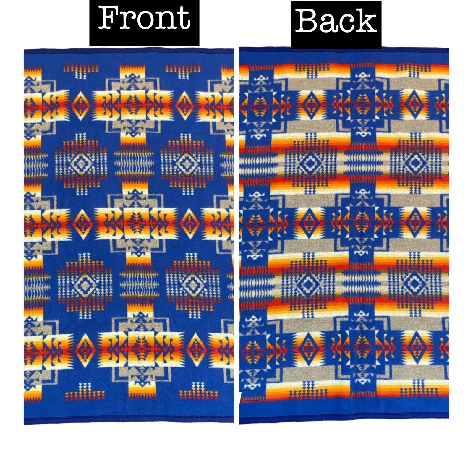 Reversible Pendleton Wool Indian Friendship Blanket Chief Joseph 42”x32”