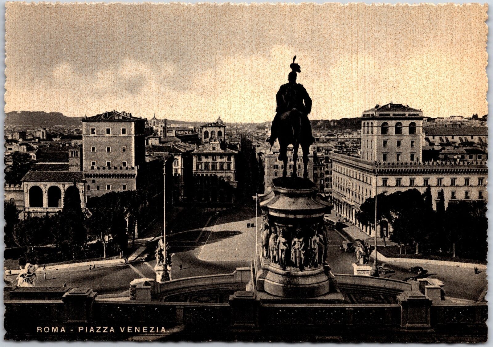 Roma Piazza Venezia Monument A Victor Emmanuel II Real Photo RPPC Postcard