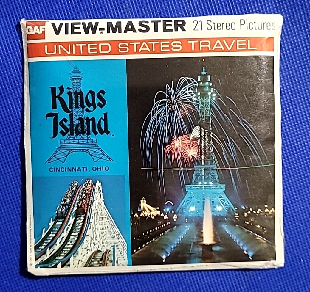 SEALED 1977 gaf H15 Kings Island Cincinnati OH Ohio view-master 3 Reels Packet
