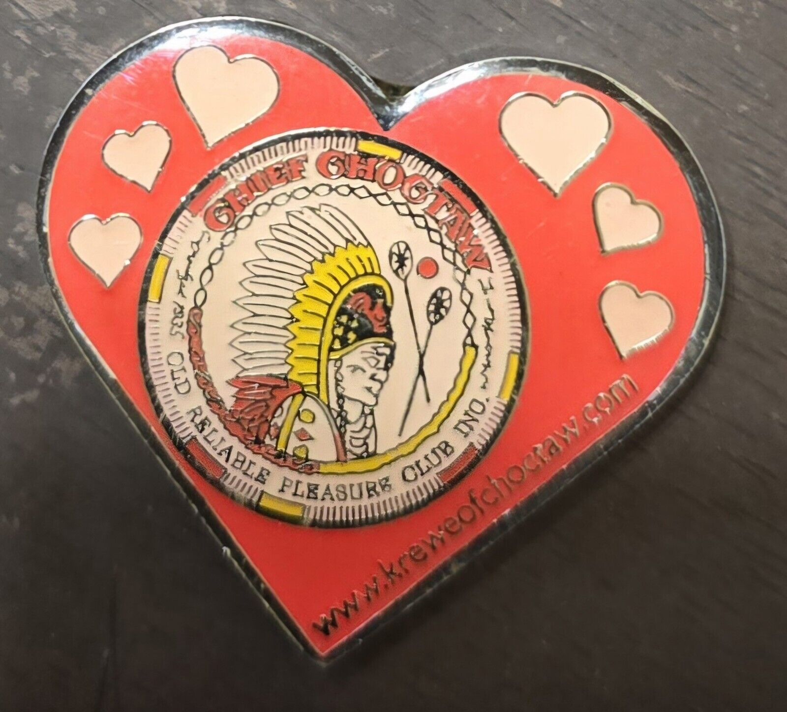 Krewe Of Choctaw 2009 Heart Shaped Dabloom/Medallion (Very Rare)