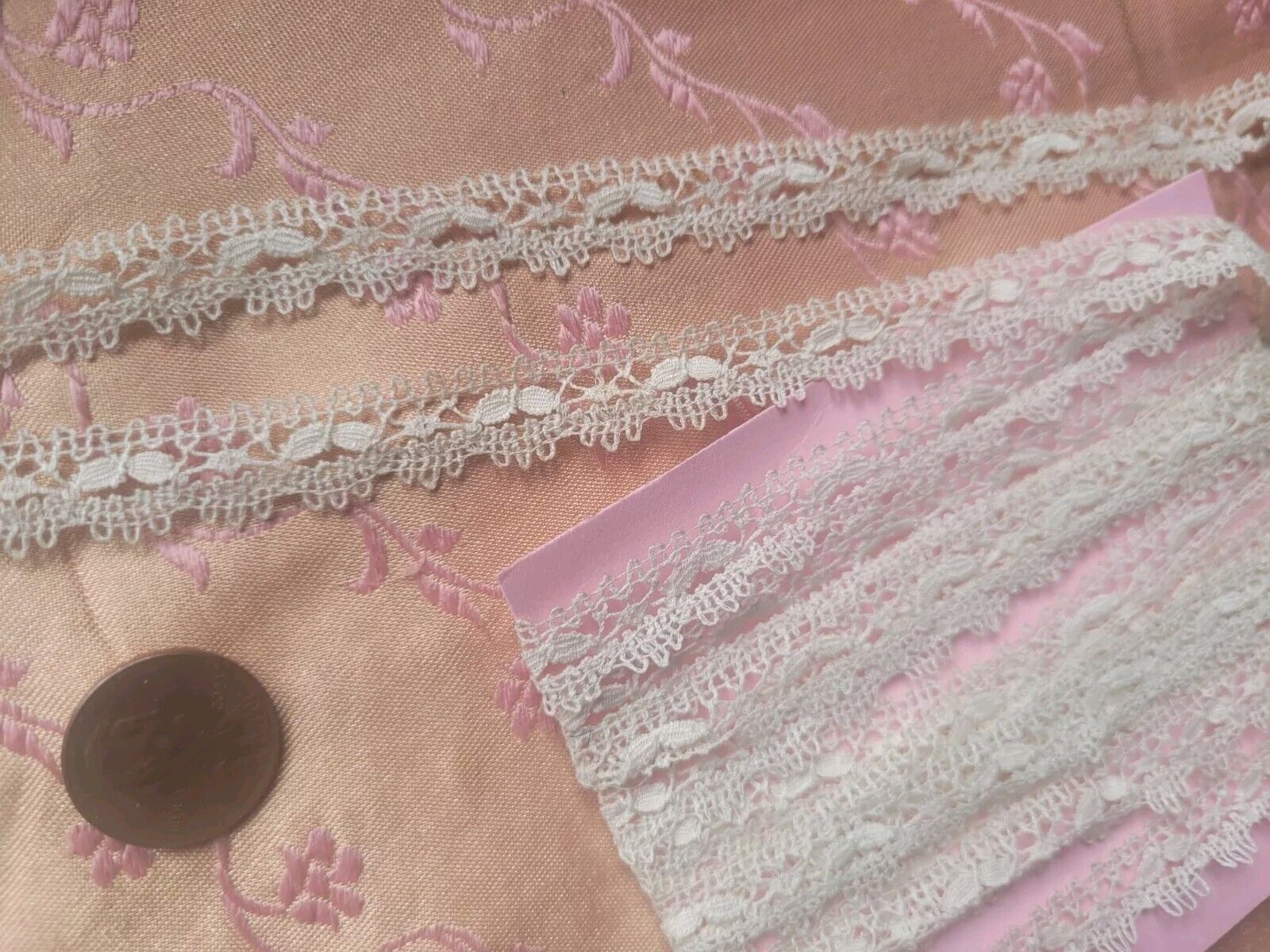 Tiny Fine Torchon Vintage French Trim 3 Yards  Edging Picoted 