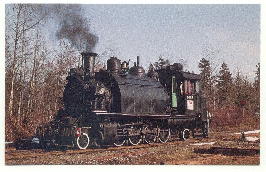 MacMillan Bloedel\'s Steam Engine Locomotive Train Vancouver Island BC Postcard