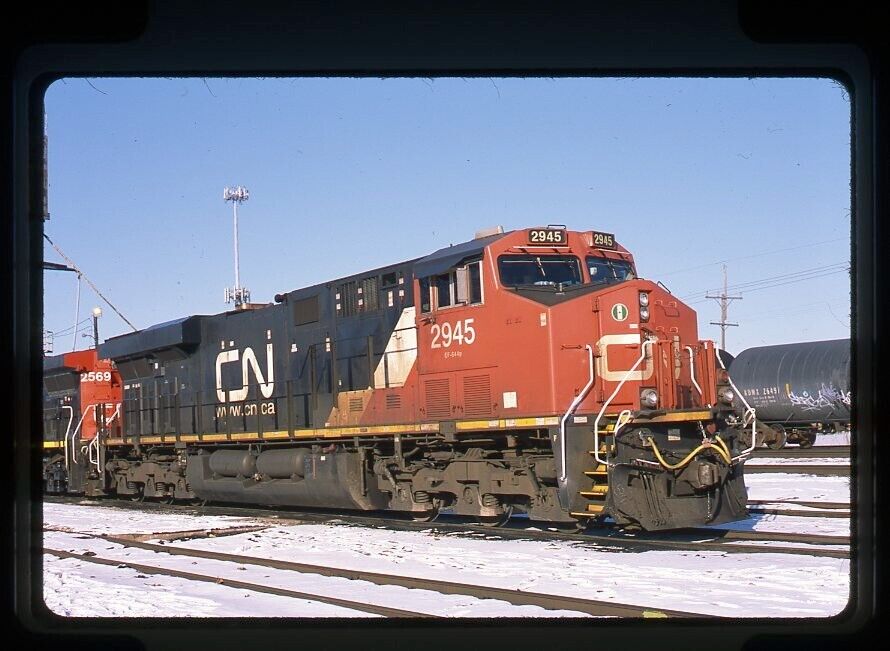 Original Railroad Slide CN Canadian National 2945 ES44AC at Decatur, IL
