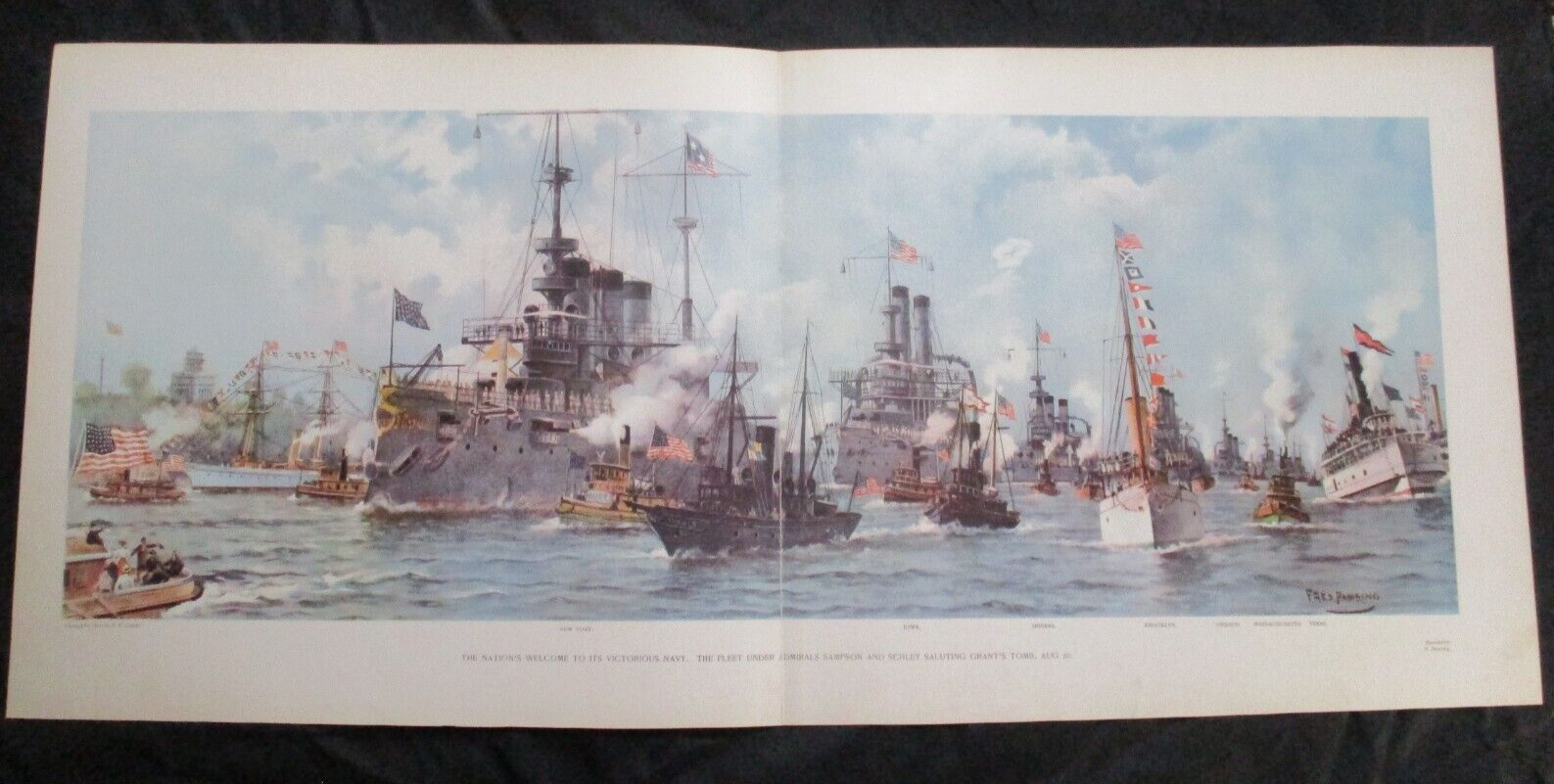 1899 Spanish American War Print - Nations Victorious Welcome, New York City 1898