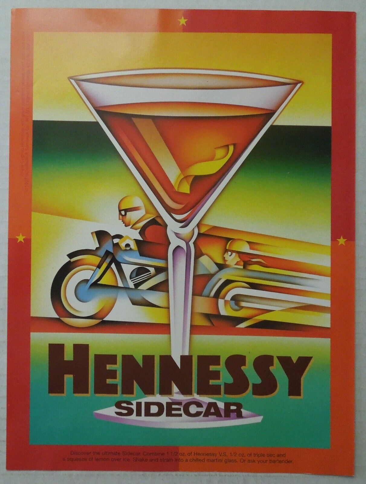 1998 HENNESSY Sidecar Ultimate Drink Recipe Magazine Ad