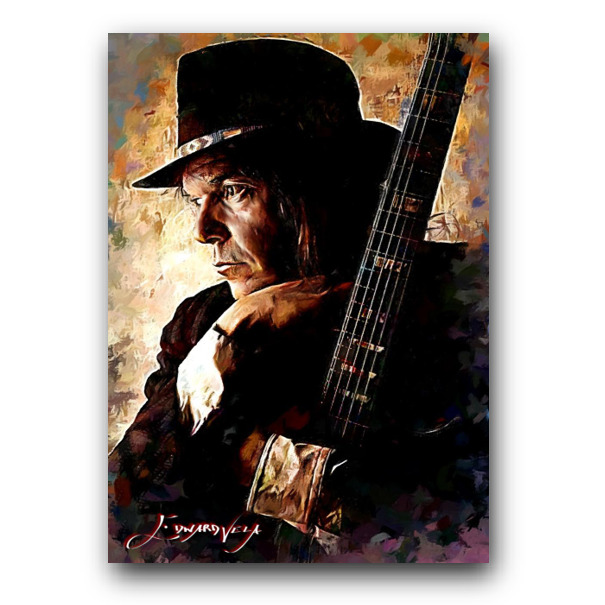 Neil Young Art Card Limited 40/50 Edward Vela Signed (Music -)