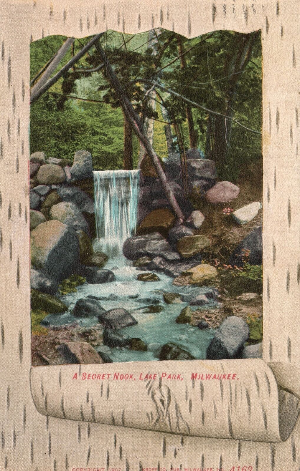A Secret Nook Lake Park Milwaukee Wisconsin Wis. Vintage Postcard 1909