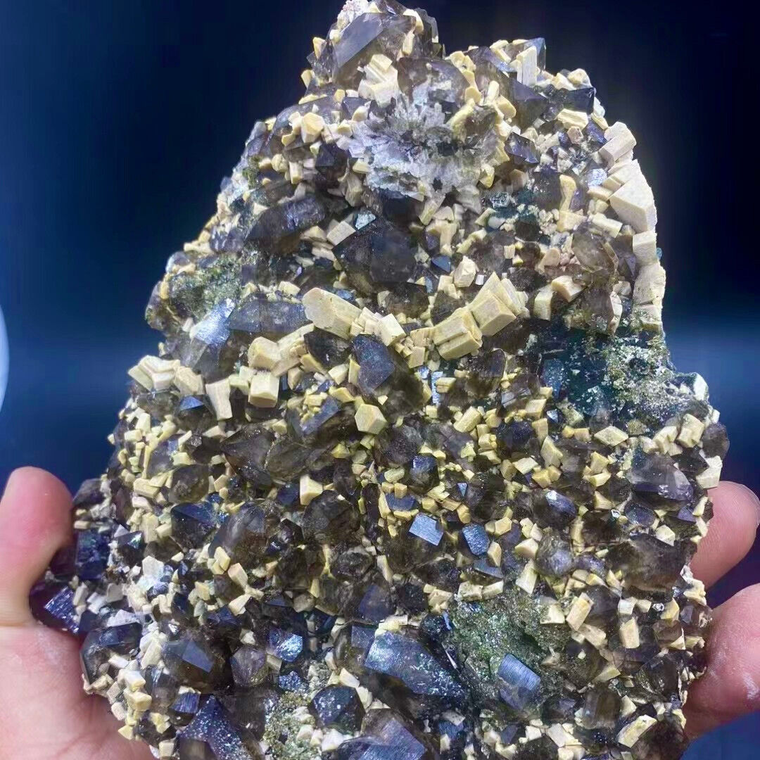1.9LB A+++Natural  black Crystal Himalayan quartz cluster /mineralsls